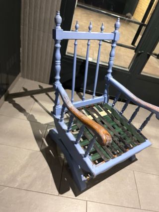 Poltrona dondolo blu e verde