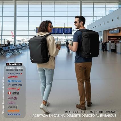 ZH 2026 Mochila cabina avión 35L Unisex 50x30x20cm