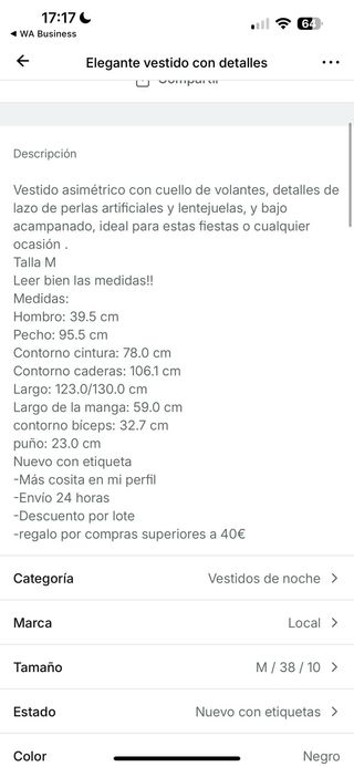 Vestido negro elegante con pedrería