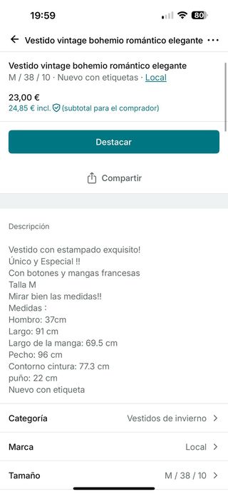 Vestido vintage Bohemio romántico