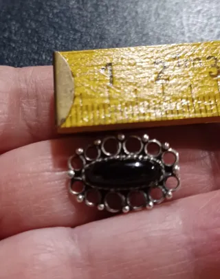 Anillo Plata y Azabache Ovalado