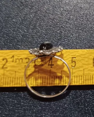 Anillo Plata y Azabache Ovalado