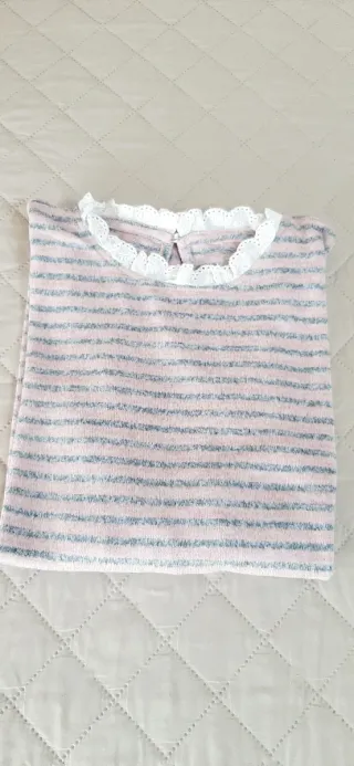 Jersey rayas rosa y gris