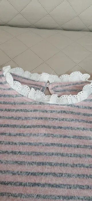 Jersey rayas rosa y gris