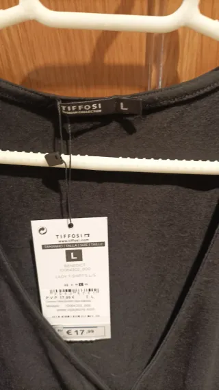 Camisea negra manga larga talla L