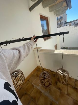 Lámpara techo natural 3 luces bambú