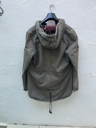 Parka Verde Militar con Forro Interior