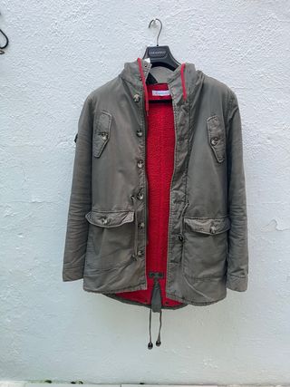 Parka Verde Militar con Forro Interior