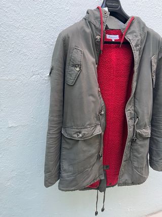 Parka Verde Militar con Forro Interior