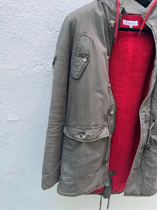 Parka Verde Militar con Forro Interior