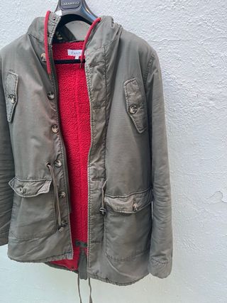 Parka Verde Militar con Forro Interior