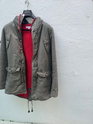 Parka Verde Militar con Forro Interior