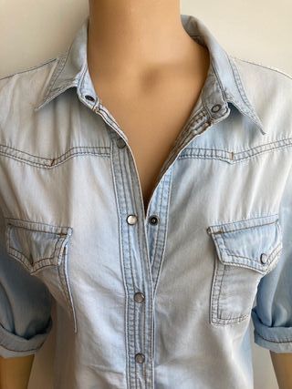 Camisa Vaquera Talla L Manga ajustable