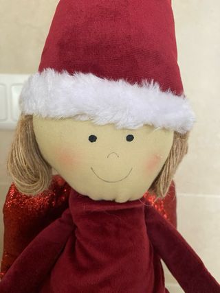 Figura Ángel Navidad Terciopelo Rojo