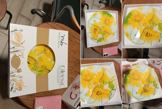 Piatto rotondo in vetro Mastro Bianco con paletta