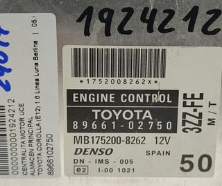Centralita motor toyota 1924212 8966102750 corolla