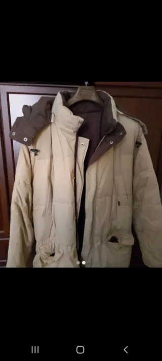 Giubbino uomo lungo reversibile beige/marrone