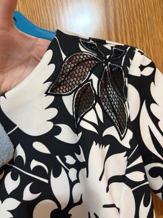 Vestido Zara estampado blanco y negro