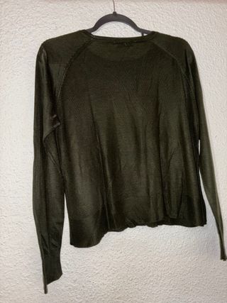 Jersey fino Zara verde oliva Talla S