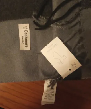 Bufanda de Cachemira Gris y Roja