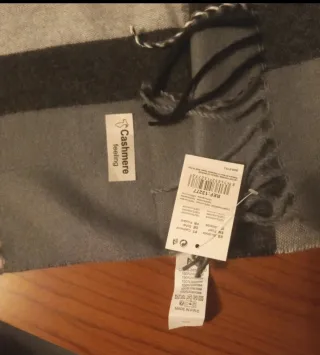 Bufanda de Cachemira Gris y Roja