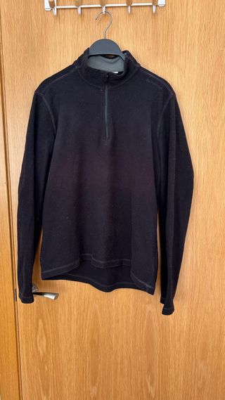 Polar hombre cuello cremallera negro