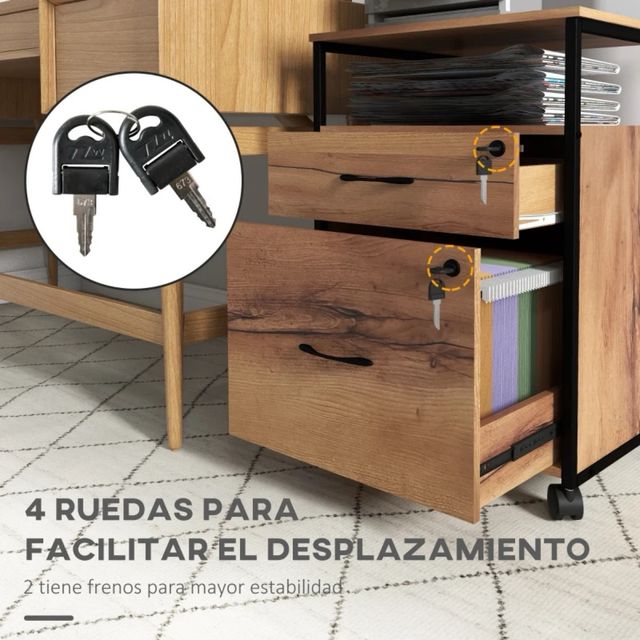 Cajonera de oficina madera y metal
