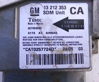 Opel 105603 centralita airbag 13 212 353 corsa 1.2