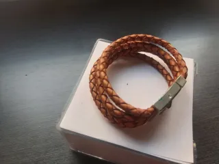 Lote Pulseras Cuero y Acero Unisex