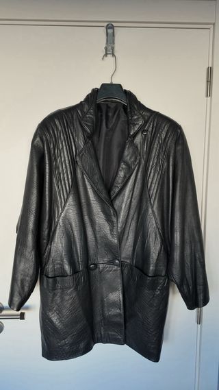 Jaqueta de couro autêntico vintage