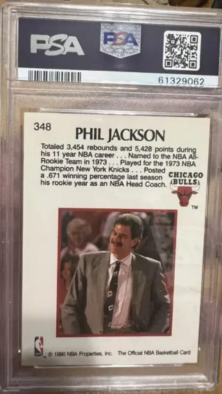 1990 Hoops Phil Jackson PSA 10 Chicago Bulls