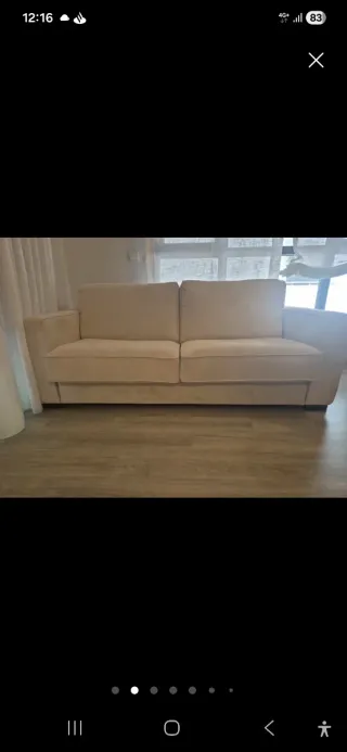 Sofá Cama Beige Tela