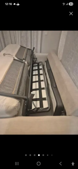 Sofá Cama Beige Tela