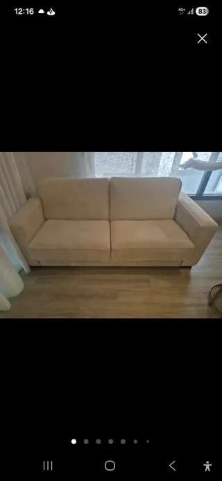 Sofá Cama Beige Tela