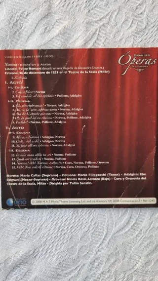 4 CDs Óperas Verdi, Tchaikovsky y Bellini