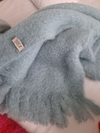 Chal Mohair Mantas Ezcaray Aguamarina
