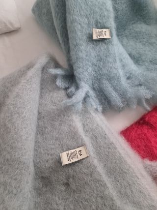 Chal Mohair Mantas Ezcaray Aguamarina