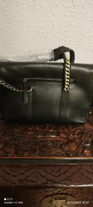 Bolso Aita Negro Piel Corte Inglés
