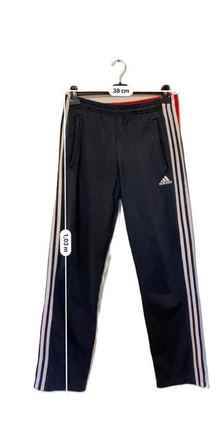 Pantaloni tuta Adidas neri S strisce bianche