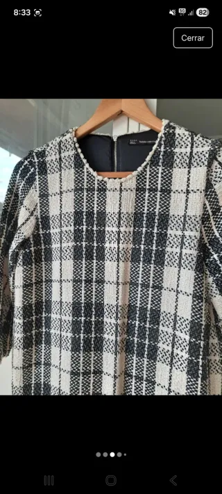 Vestido Zara cuadros blanco y negro