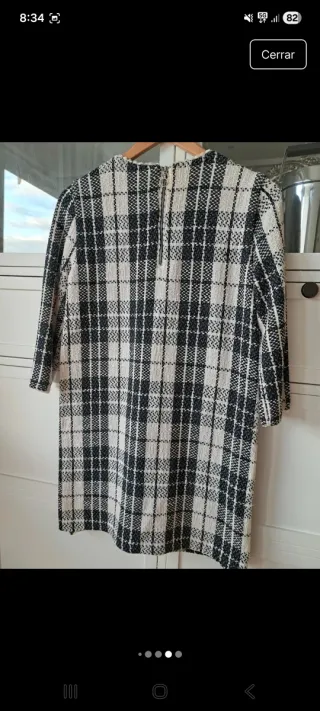 Vestido Zara cuadros blanco y negro