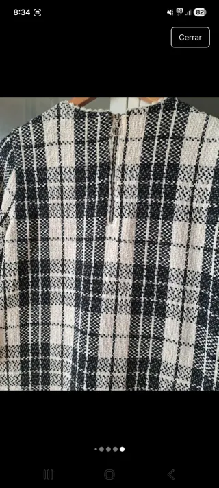 Vestido Zara cuadros blanco y negro