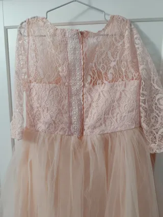 Vestido rosa niña encaje y tul