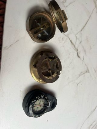 Brújula y Reloj Solar Bronce Vintage