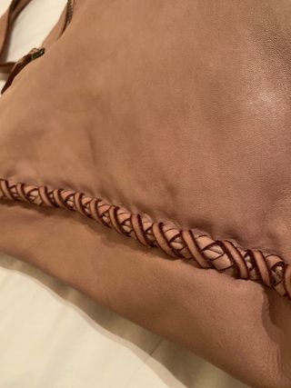 Borsa artigianale pelle morbidissima rosa cipria