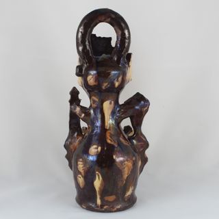 Botijo en ceramica de Cuenca Bucaro Casas Colgadas