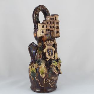 Botijo en ceramica de Cuenca Bucaro Casas Colgadas