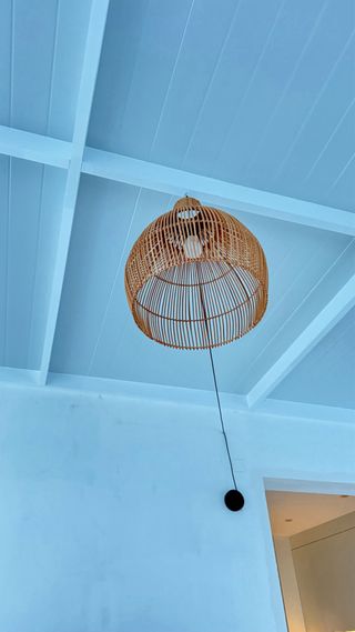 2 Lámparas de mimbre colgante