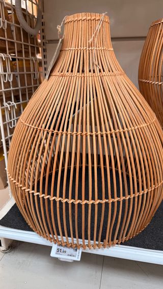 2 Lámparas de mimbre colgante