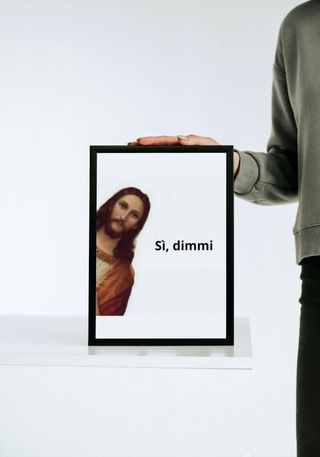 Quadro Divertente Gesù 'Sì, Dimmi'